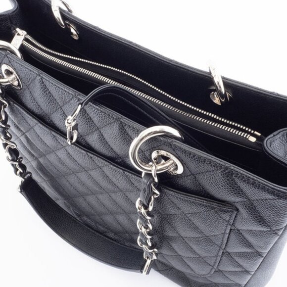 Chanel Caviar GST Chain Tote Bag A50955 Black / Silver Hardware - COA included - Picture 3 of 12